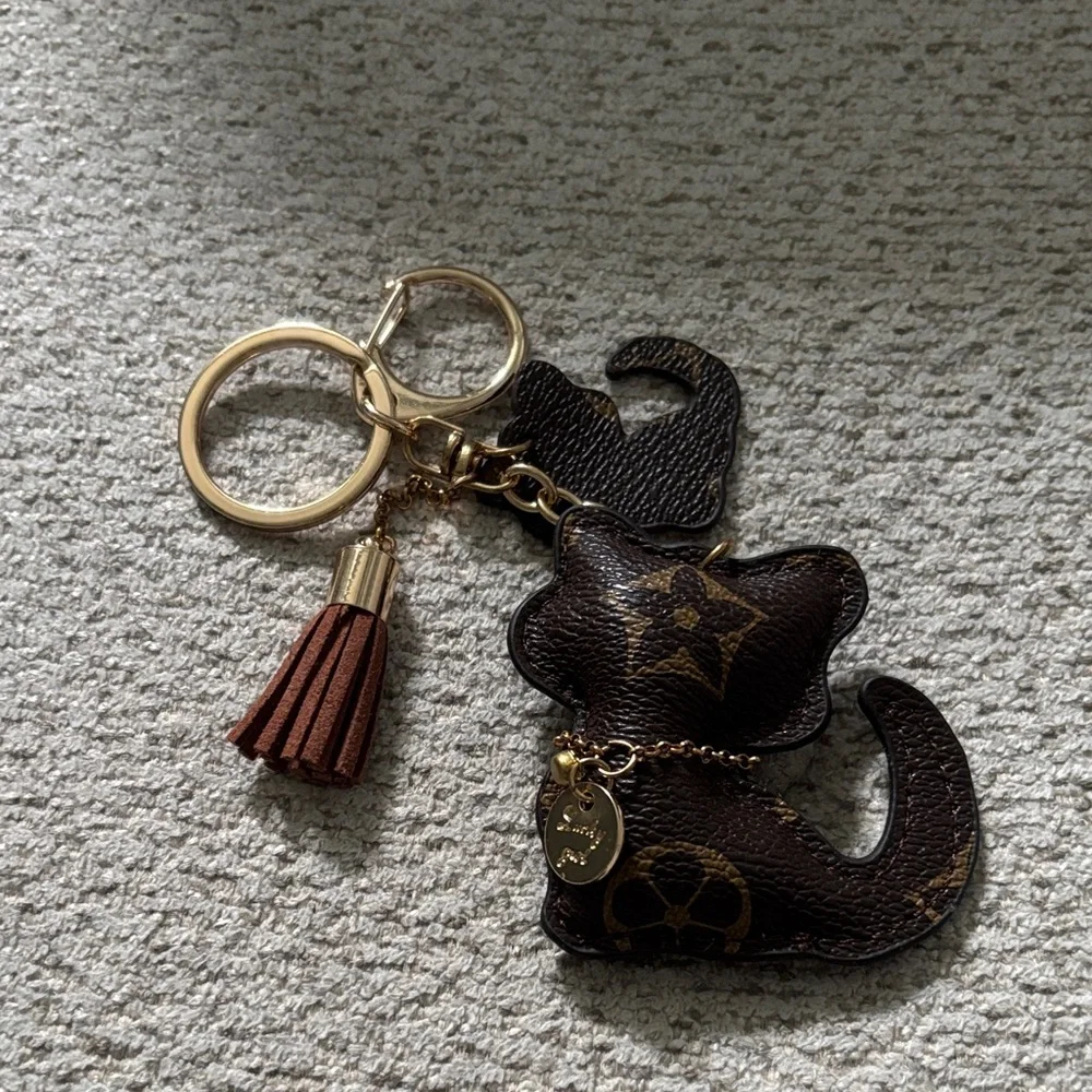 Brown and Gold Keychain with Tassel - Picture 2 of 7